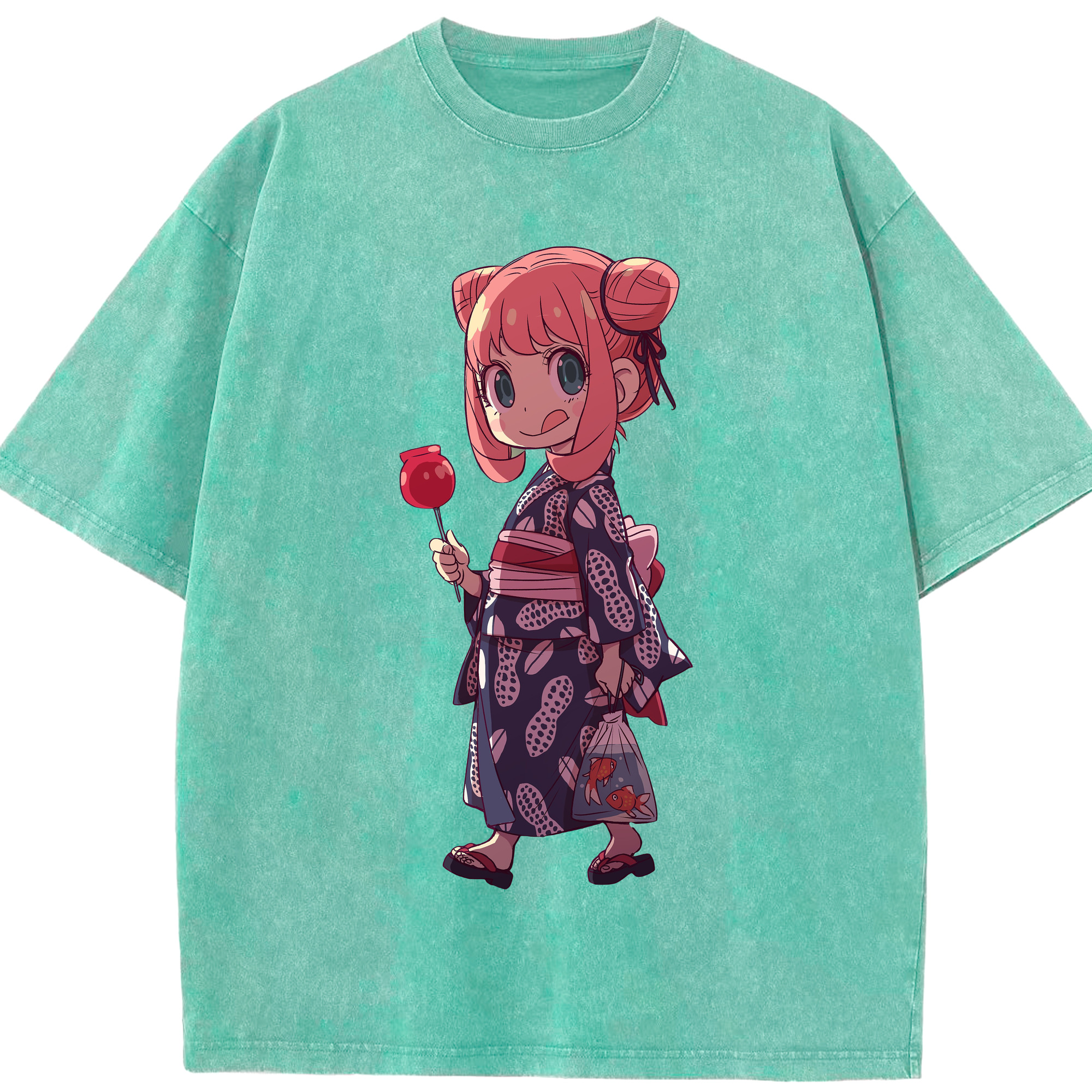 （画像用） SPY×FAMILY间谍家家酒 綿100% ヴィンテージ風 半袖Tシャツ（フロントプリント）